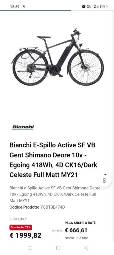Bianchi Lady Bianchi e-Spillo Active 2020