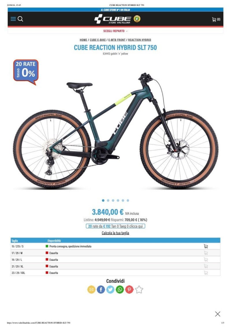 Cube Bikes REACTION SLT 750 2024