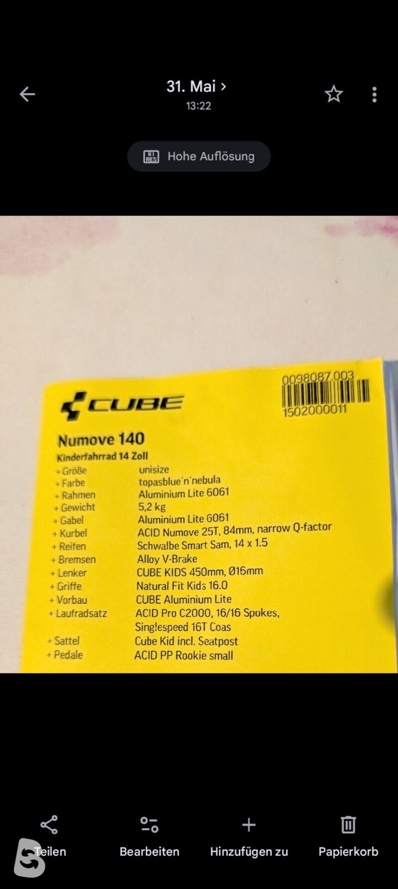 Cube Numove 140 2026
