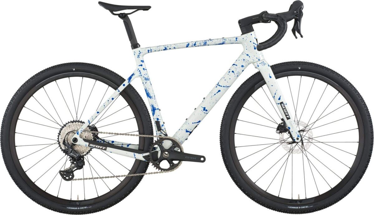 Scott Addict Gravel 30 white/splatter blue 2026