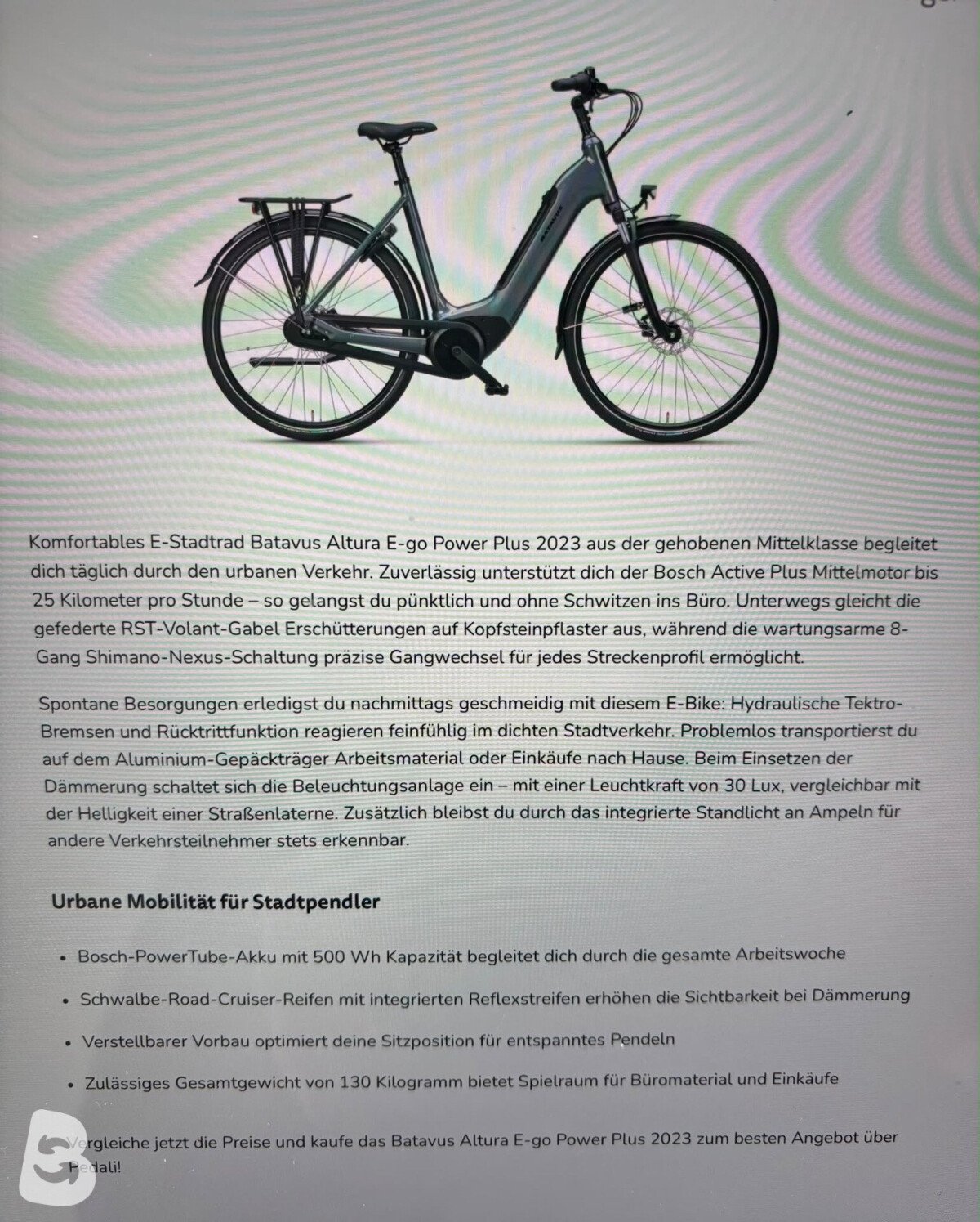 Batavus E-Bike Altura E-go Power Plus 2023